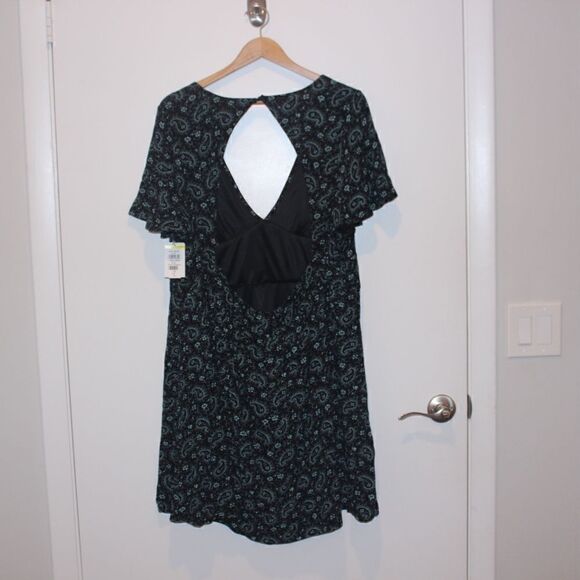 NEW BP Black Print Mini Dress Women 3X - Picture 4 of 14